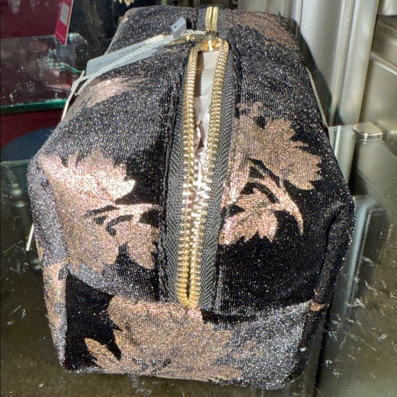 Vince Camuto Black and Gold Floral Pouch - Picture 2 of 5